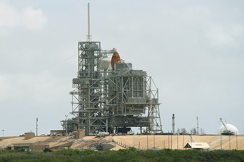 The Space Shuttle Atlantis STS-135 is on the launch pad 39A at Kennedy Space Center day before the final lift-off July 7 2011 photo Alexander Krivenyshev World Time Zone