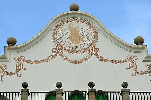 Sun Clock at the Antoni Gaudi Museum Guell Park Barcelona Spain