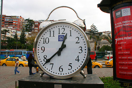 Giant alarm clock by Faruk Akin Uskudar Istanbul Turkey Photo Alexander Krivenyshev WorldTimeZone