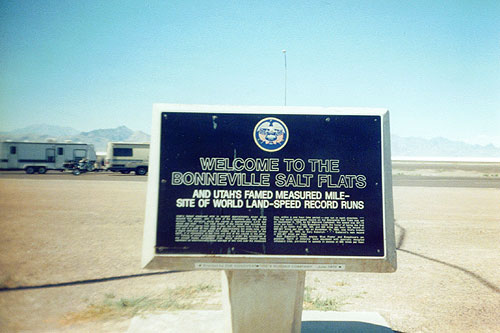 Bonneville Salt Flats Utah site of world land-speed records runs