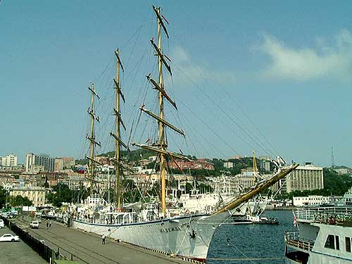 Russian tall ship Nadezhda in Vladivostok Russia