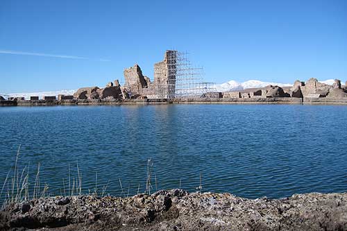 Takht-e Soleyman Throne of Solomon ancient city and Zoroastrian temple complex Iran