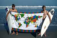 WorldTimeZone Cloth Map Beach Blanket